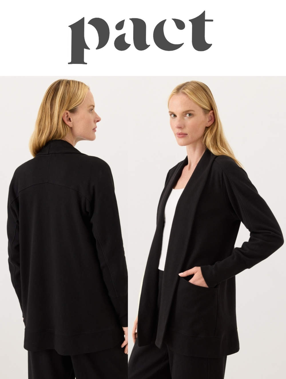 NEW Pact Organic Cotton Women's Airplane Wrap Cardigan - Medium